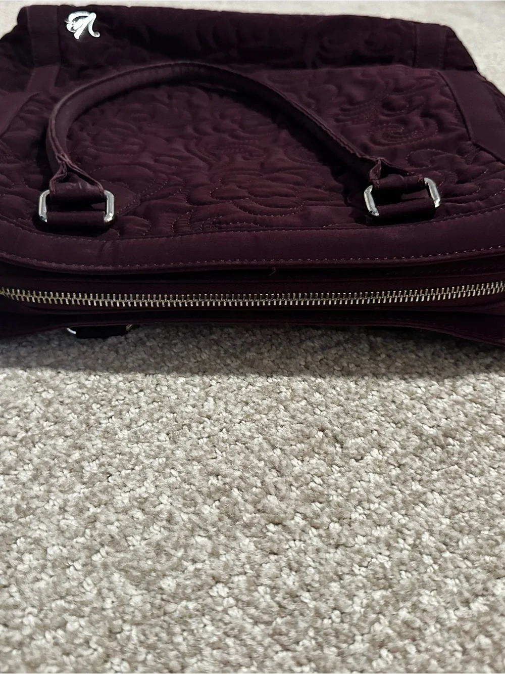 Vera Bradley Deep Plum Quilted Laptop Tote